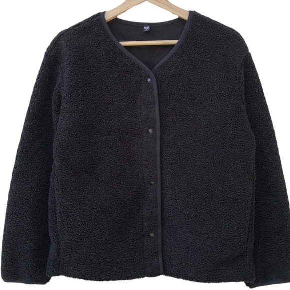 Uniqlo Japan Sherpa Button Snap Tech Fleece Jacket🐝 - Picture 2 of 9